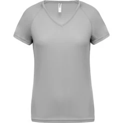 T-Shirt Donna Collo V Proact Sport -Negozio Di Attrezzature Per Il Calcio ps pa477 finegrey