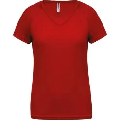 T-Shirt Donna Collo V Proact Sport -Negozio Di Attrezzature Per Il Calcio ps pa477 red