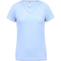 T-Shirt Donna Collo V Proact Sport -Negozio Di Attrezzature Per Il Calcio ps pa477 skyblue